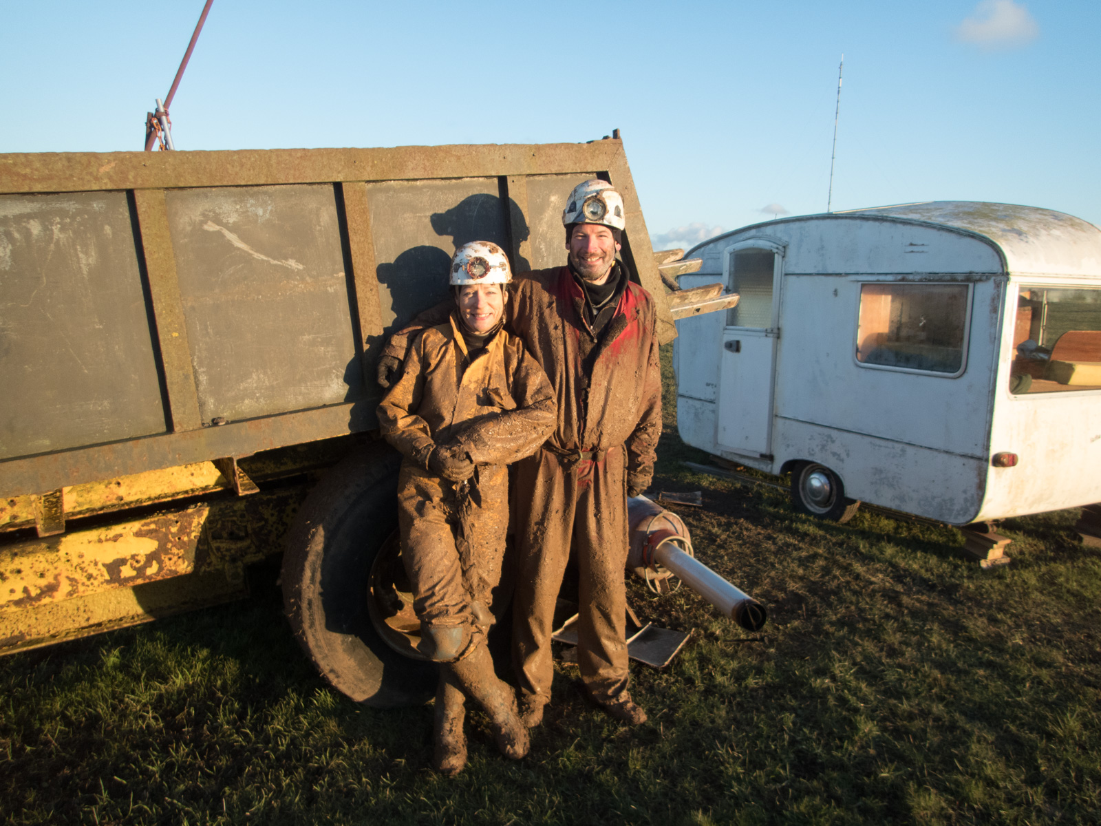 Sarah Payne and Duncan Simey after emerging from their exploratory trip. Photo by Tim Payne.